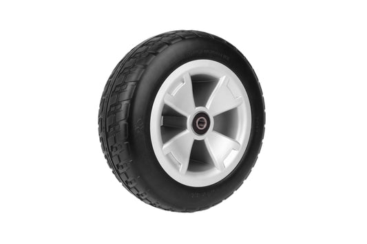 Replacement Front Wheel Assembly for Pride Victory 10 3-Wheel Scooters – Black PU-Foam Tire with Silver Rim (WHLASMB1781) – OEM Quality by Rolko NA
