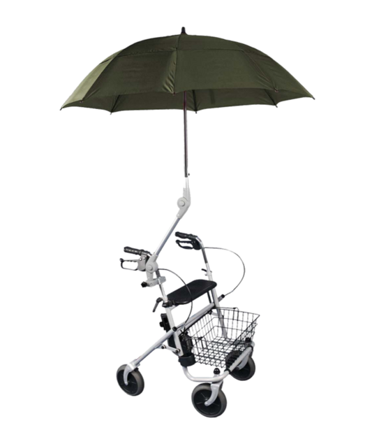 Brown/Green Umbrella For Walkers and Wheelchairs